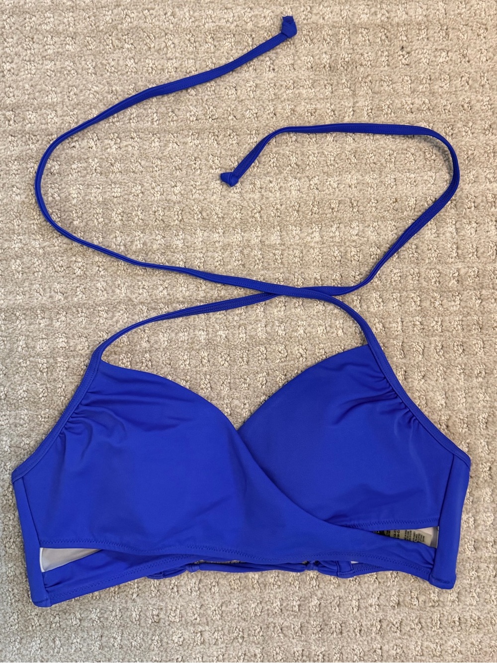 PINK by Victoria’s Secret Crossover Halter Bikini Top - Size M, Royal Blue